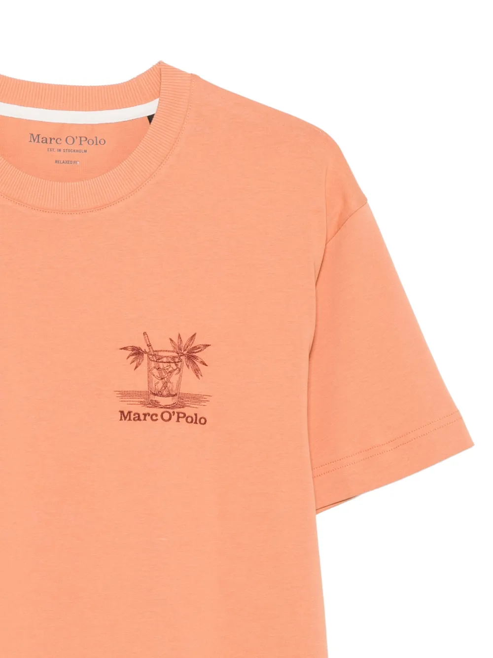 Marc O'Polo T-shirt met geborduurd logo Oranje