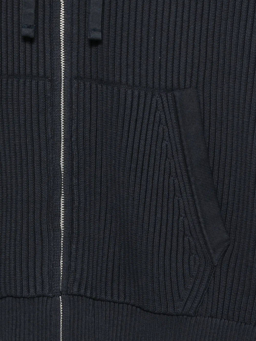 Marc O'Polo Ribgebreide hoodie Blauw