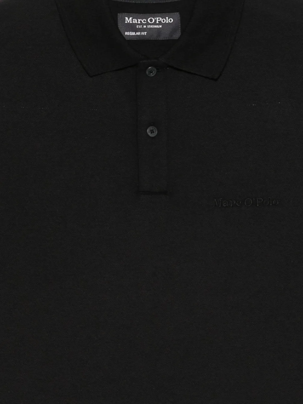 Marc O'Polo Piqué poloshirt met geborduurd logo Zwart