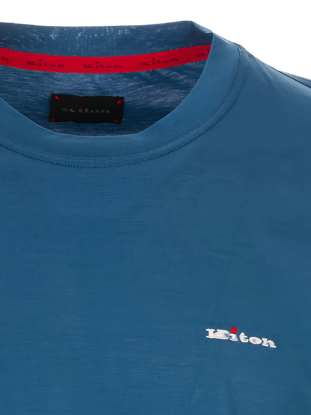 Kiton T-shirt met geborduurd logo Blauw