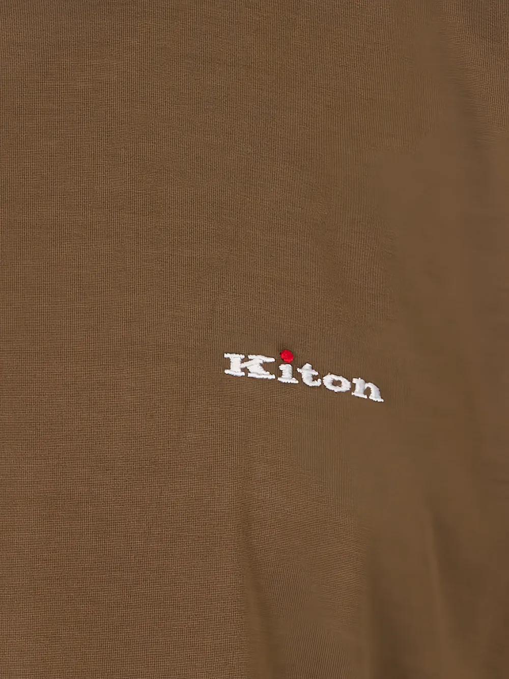 Kiton T-shirt met geborduurd logo Bruin