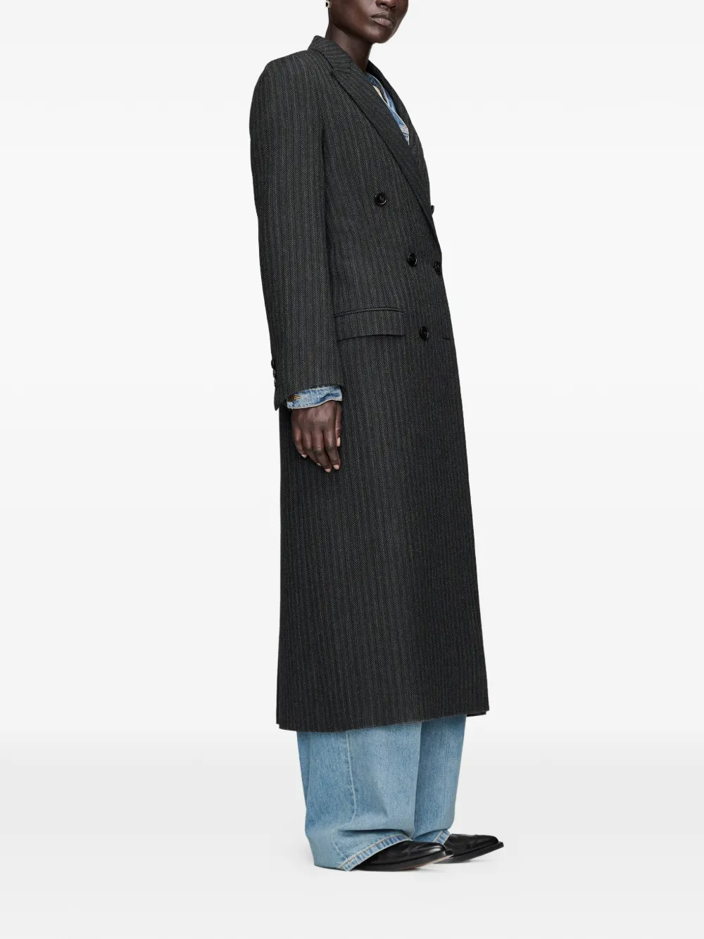 Maison Margiela Jack met dubbele rij knopen Zwart