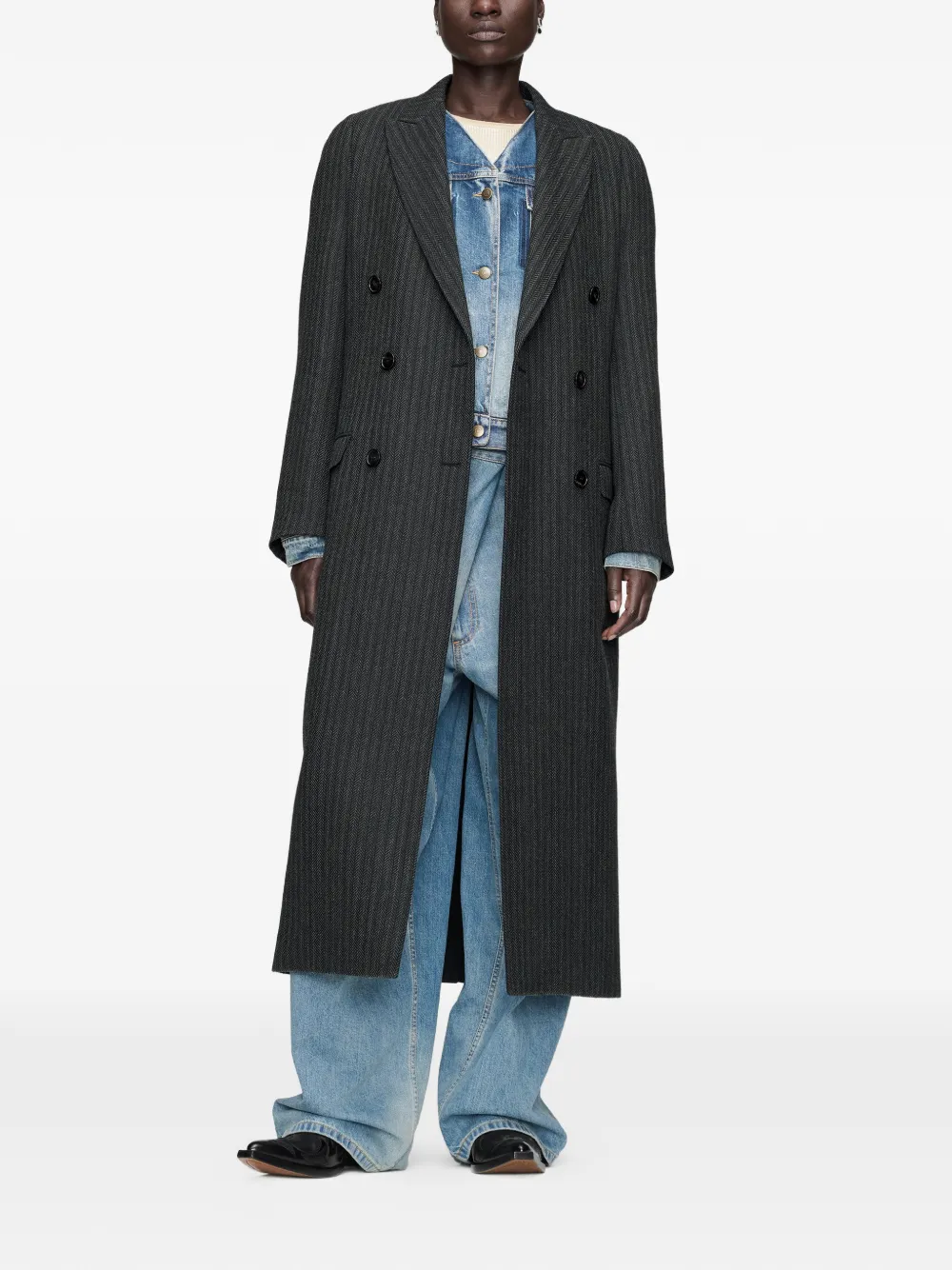Maison Margiela Jack met dubbele rij knopen Zwart