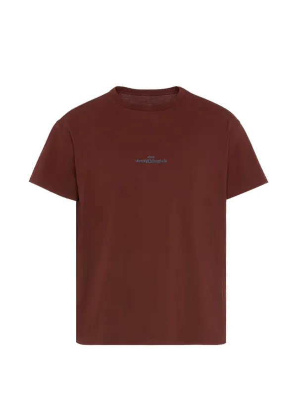 Maison Margiela エンブロイダリー ロゴ刺繍 Tシャツ Maison Margiela エンブロイダリーロゴTシャツ | レッド | FARFETCH JP