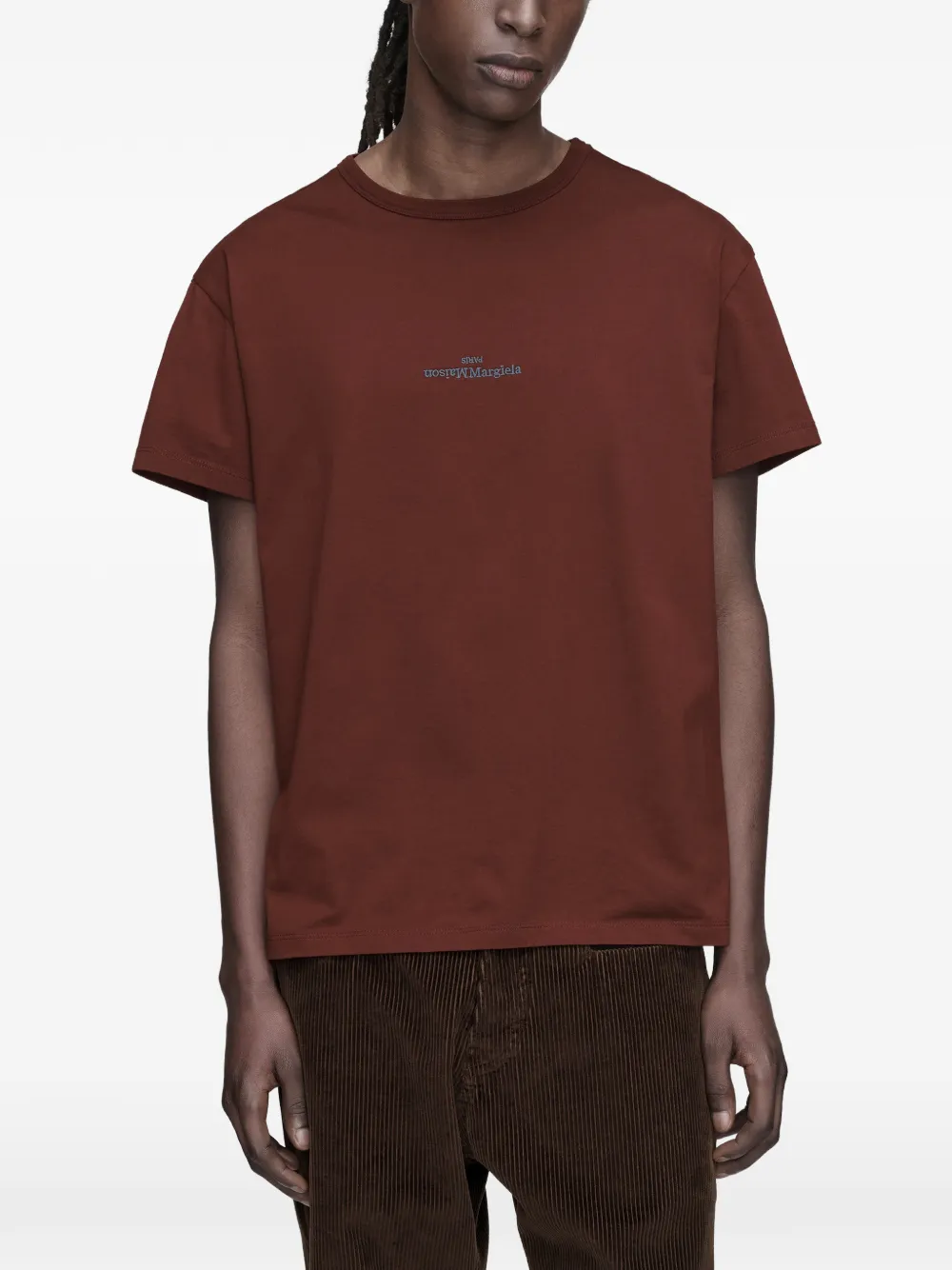 Maison Margiela T-shirt met geborduurd logo Rood