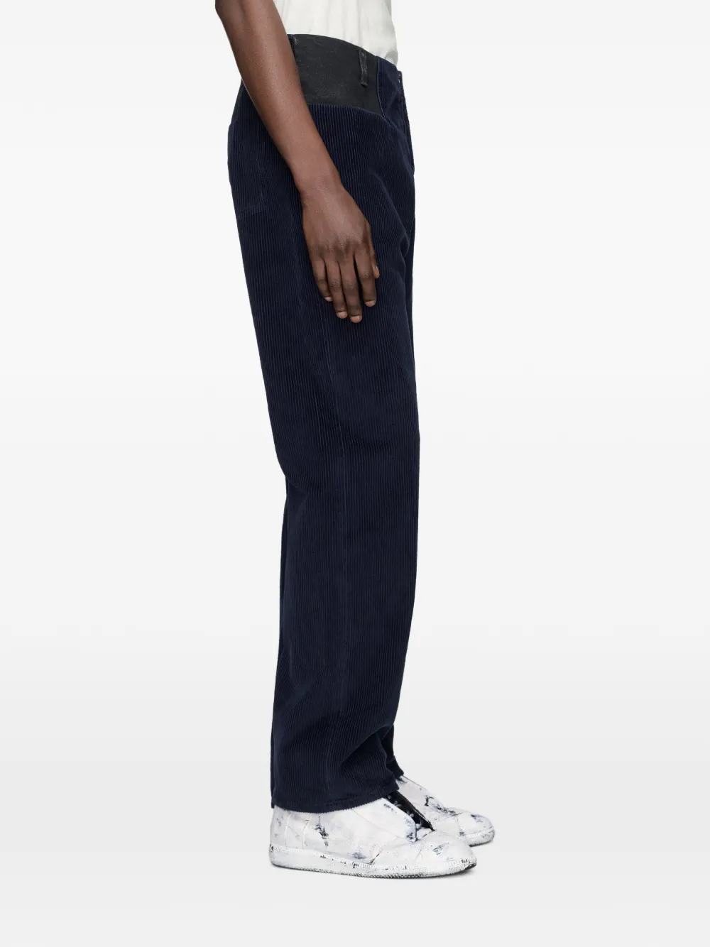 Maison Margiela Ribfluwelen jeans met stiksels Blauw