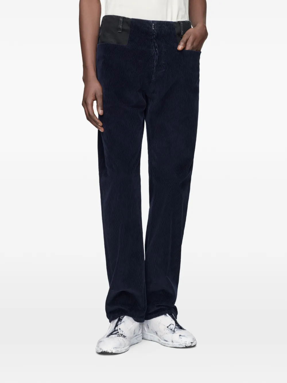 Maison Margiela Ribfluwelen jeans met stiksels Blauw