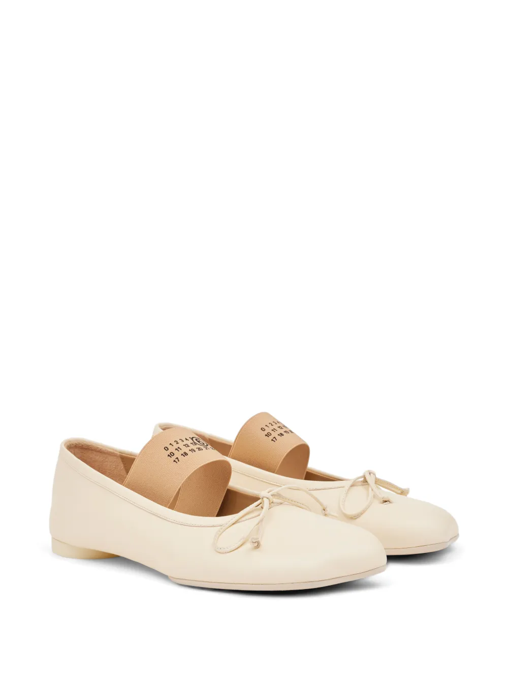 MM6 Maison Margiela Anatomic numeric-strap ballet flats Beige