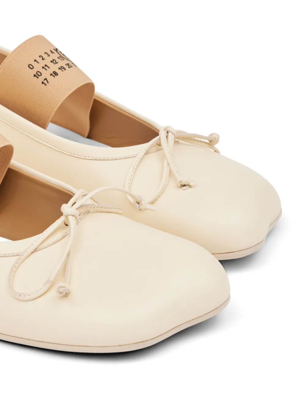 MM6 Maison Margiela Anatomic numeric-strap ballet flats Beige