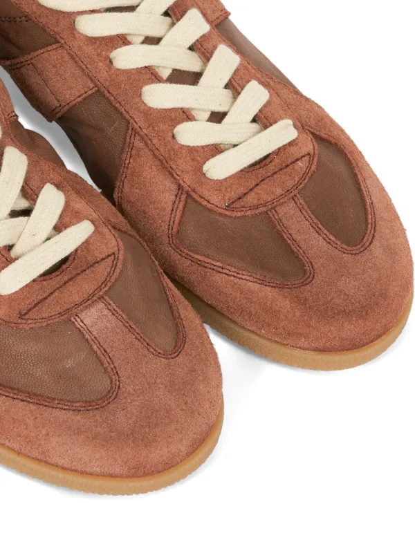 Maison Margiela Replica Leather Sneakers | Brown | FARFETCH