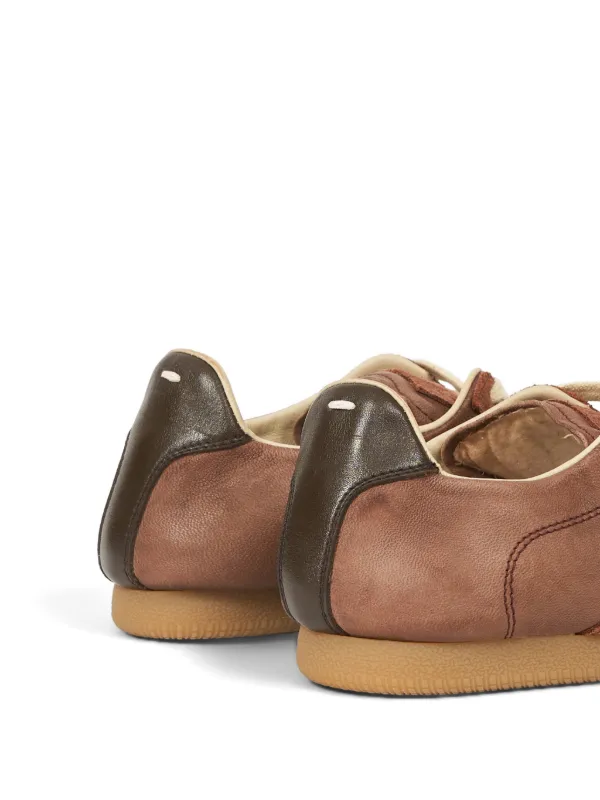 Maison Margiela Replica Leather Sneakers | Brown | FARFETCH