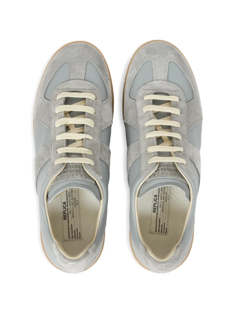 Maison Margiela Replica leather-panelled sneakers Grijs