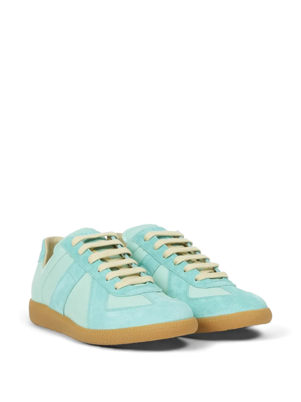 Maison Margiela Replica suede-panelled sneakers Blauw