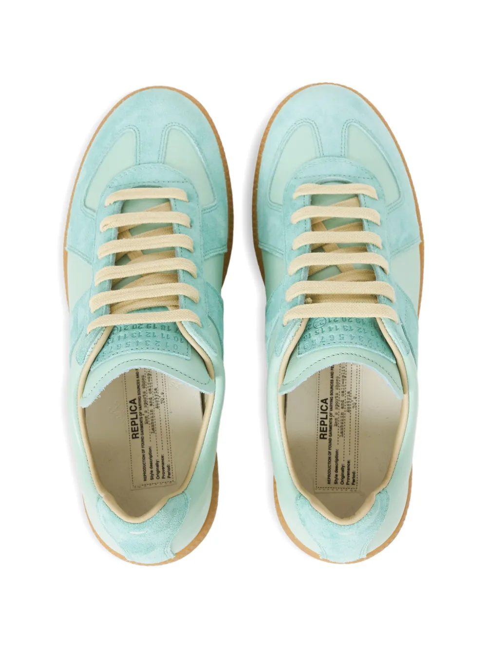 Maison Margiela Replica suede-panelled sneakers Blauw