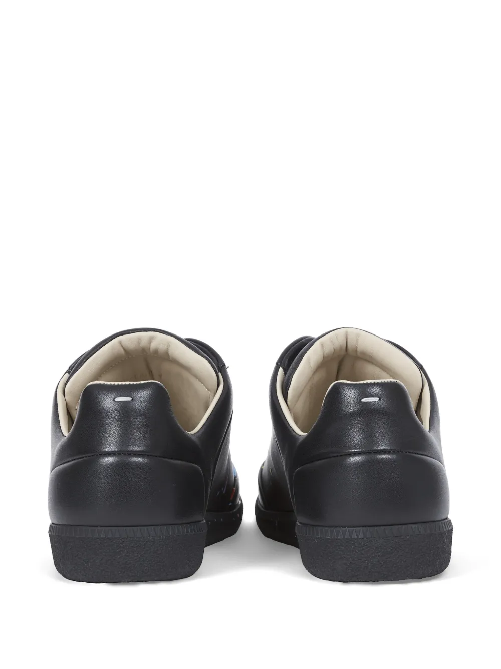 Maison Margiela Future leren sneakers met verfspatten Zwart