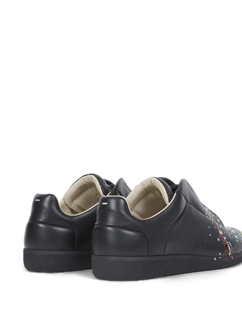 Maison Margiela Future leren sneakers met verfspatten Zwart