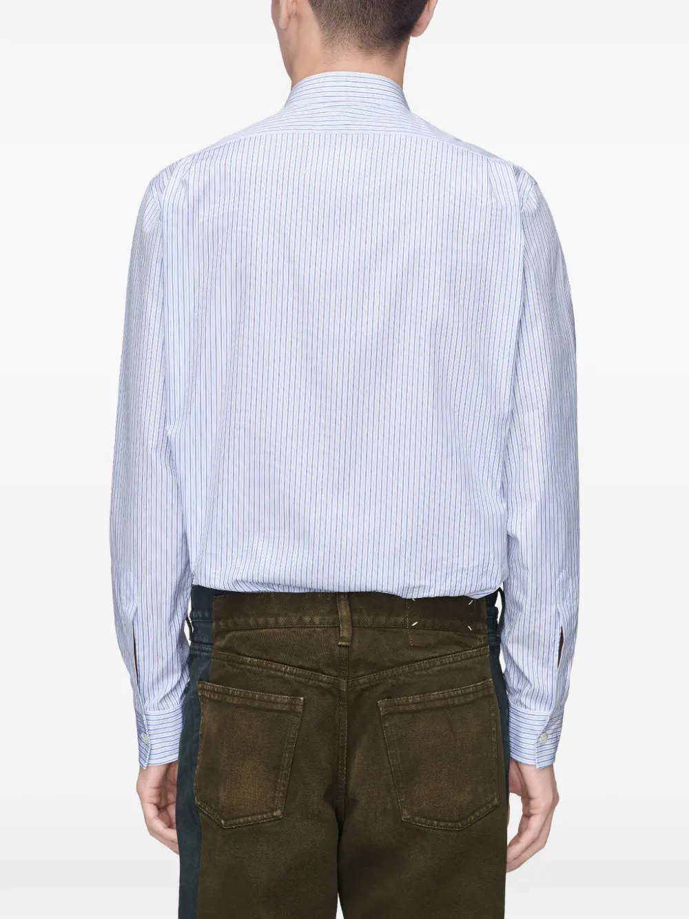Maison Margiela Gestreept popeline overhemd Blauw