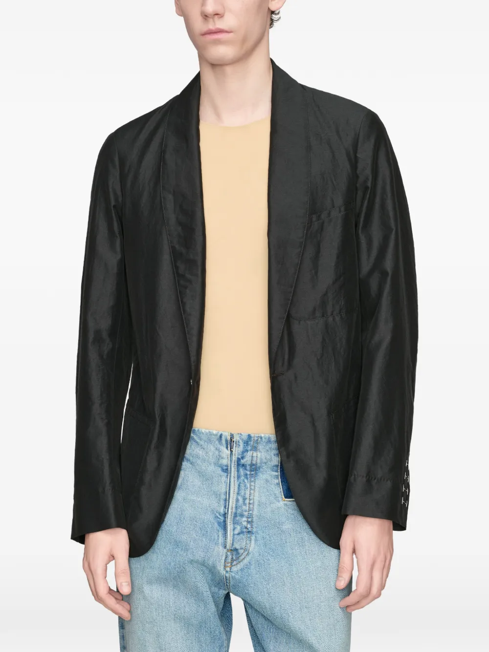 Maison Margiela Blazer met sjaalrevers Blauw