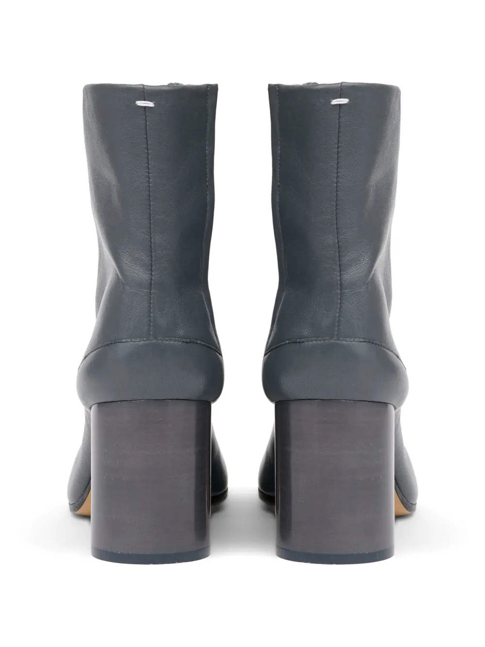 Maison Margiela Leren enkellaarzen met tabineus Grijs