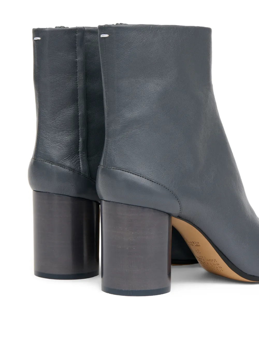 Maison Margiela Leren enkellaarzen met tabineus Grijs