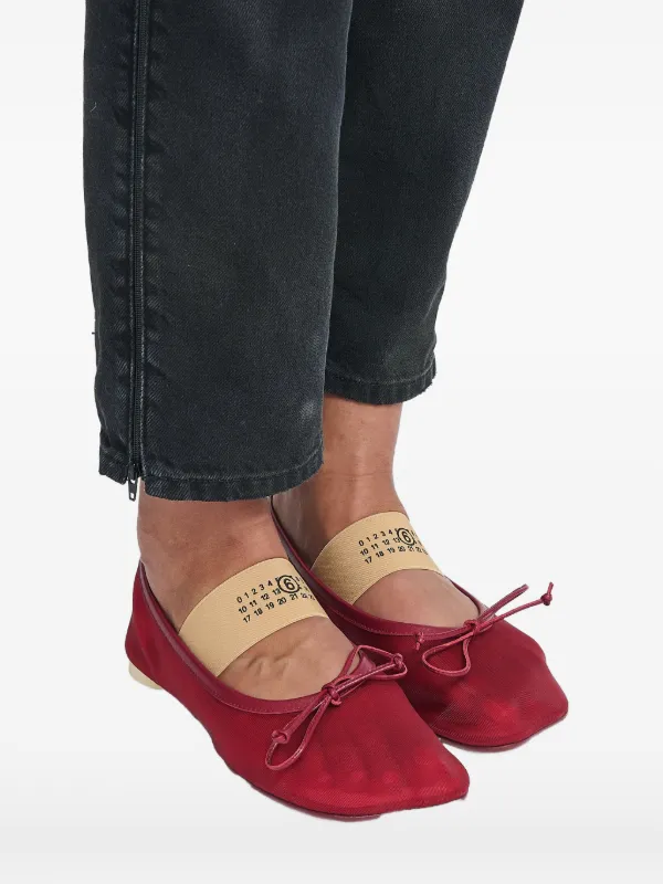 MM6 Maison Margiela Anatomic Numeric Ballerinas | Red | FARFETCH