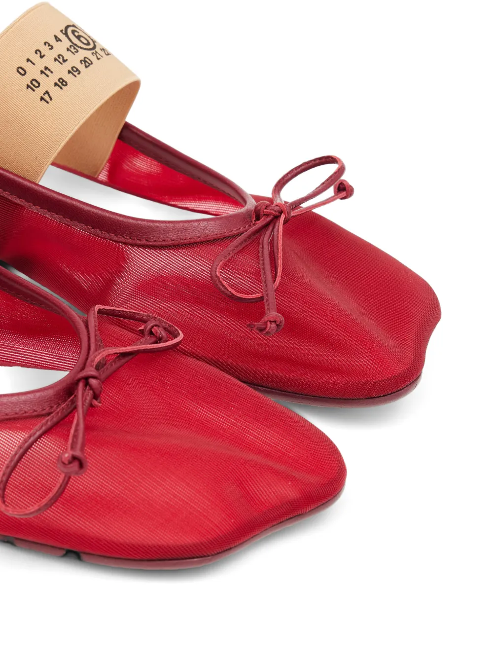 MM6 Maison Margiela numeric-strap anatomic ballet flats Rood