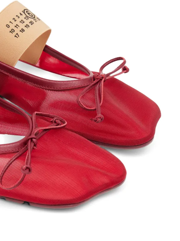 MM6 Maison Margiela Anatomic Numeric Ballerinas | Red | FARFETCH