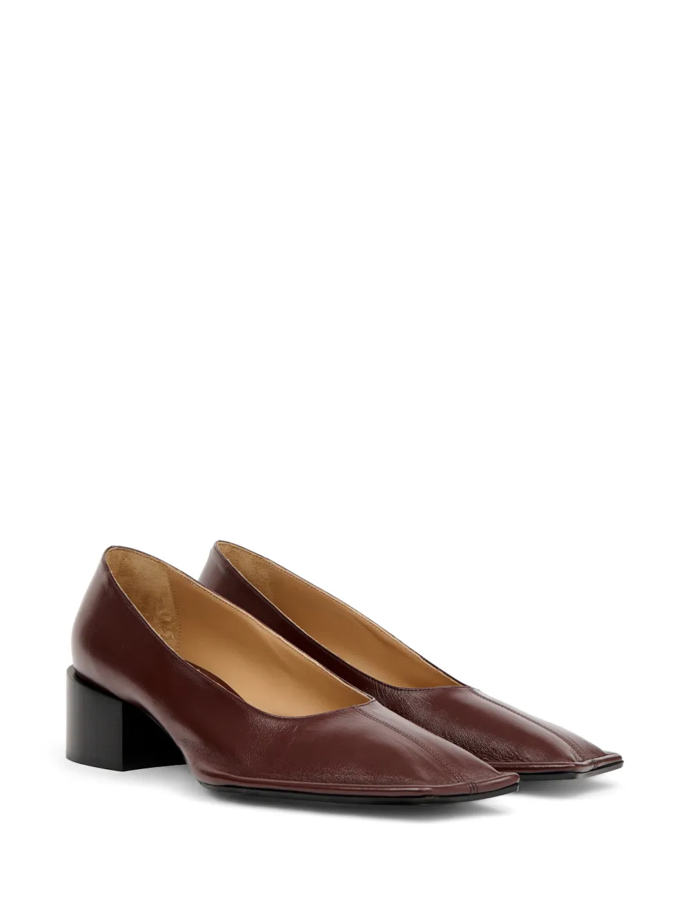 Maison Margiela piped square-toe pumps Bruin