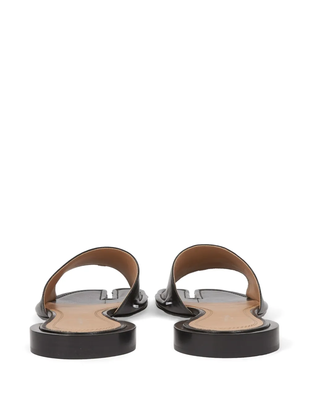 Maison Margiela Tabi leather flat sandals Zwart