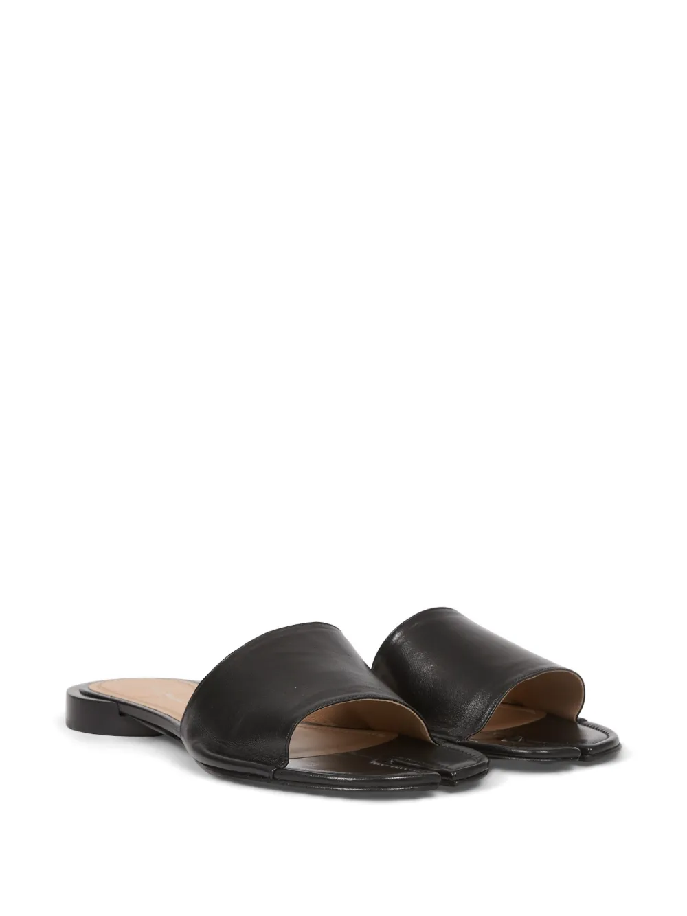 Maison Margiela Tabi leather flat sandals Zwart