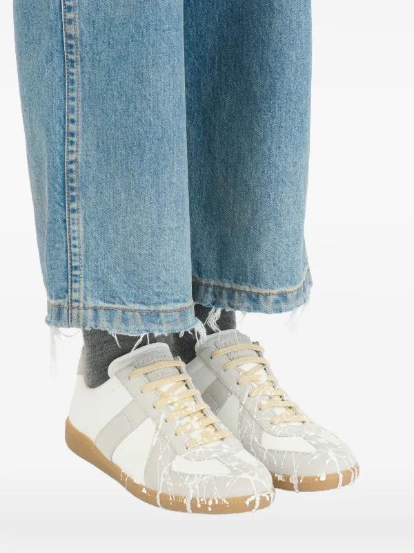 Maison Margiela Replica paint-splatter Sneakers | White | FARFETCH