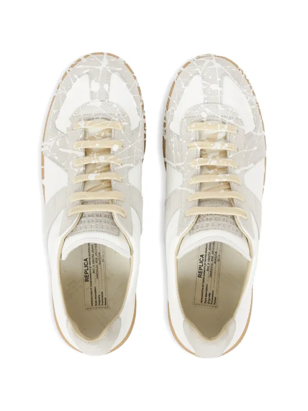 Maison Margiela Replica paint-splatter Sneakers | White | FARFETCH