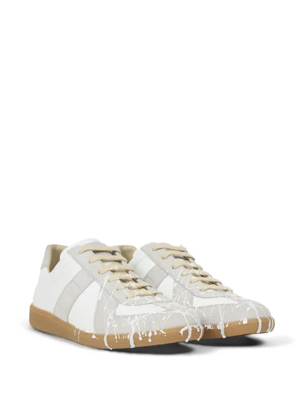 Maison Margiela Replica paint-splatter Sneakers | White | FARFETCH