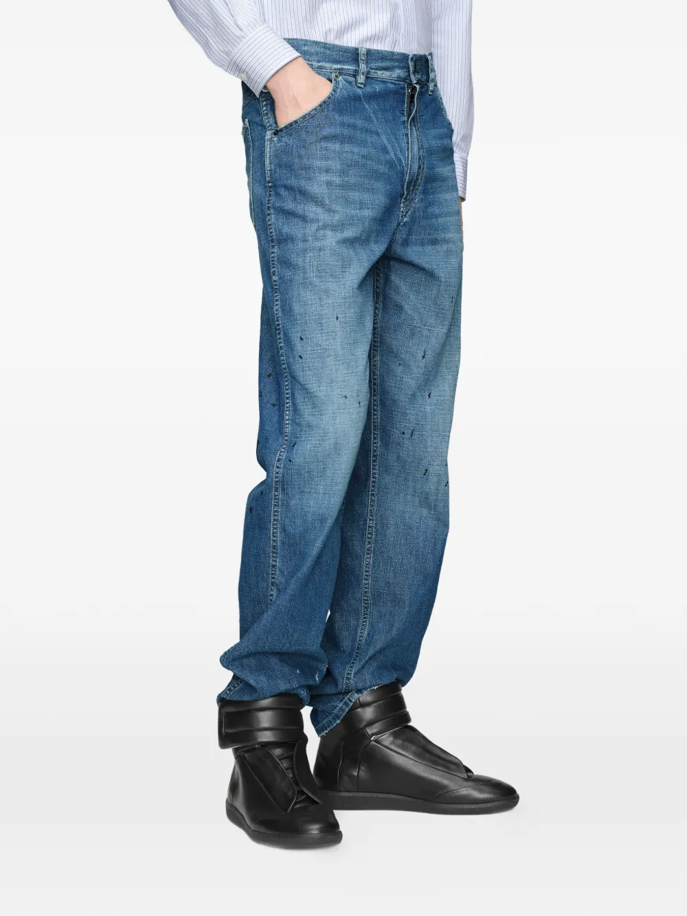  Maison Margiela Vaqueros Con Efecto Manchado - Azul 