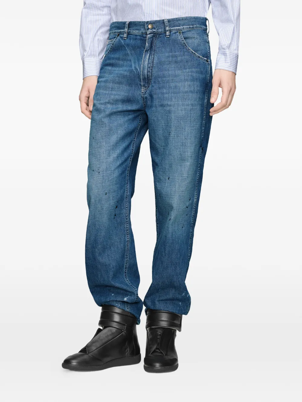  Maison Margiela Vaqueros Con Efecto Manchado - Azul 