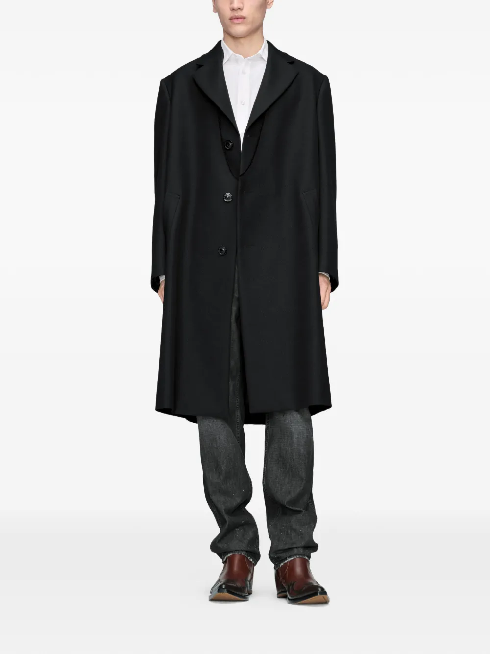 Maison Margiela Jas met enkele rij knopen Zwart