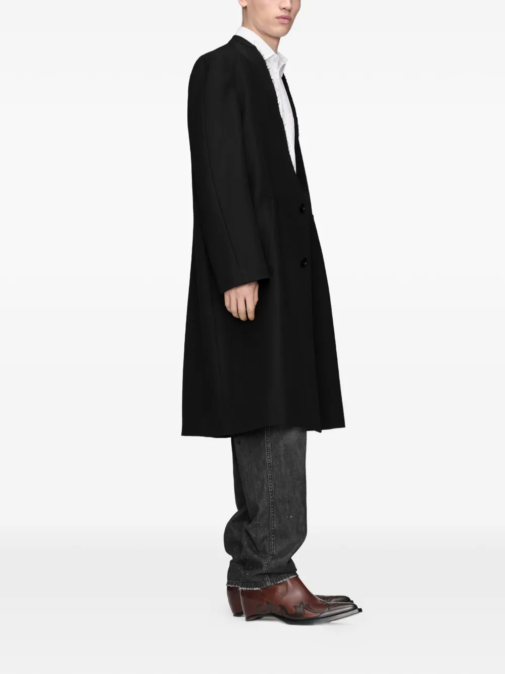 Maison Margiela Jas met enkele rij knopen Zwart