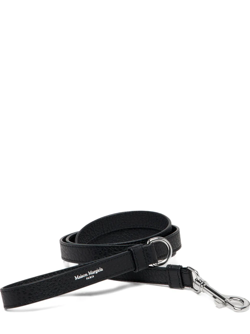 Maison Margiela grainy leather leash - Schwarz