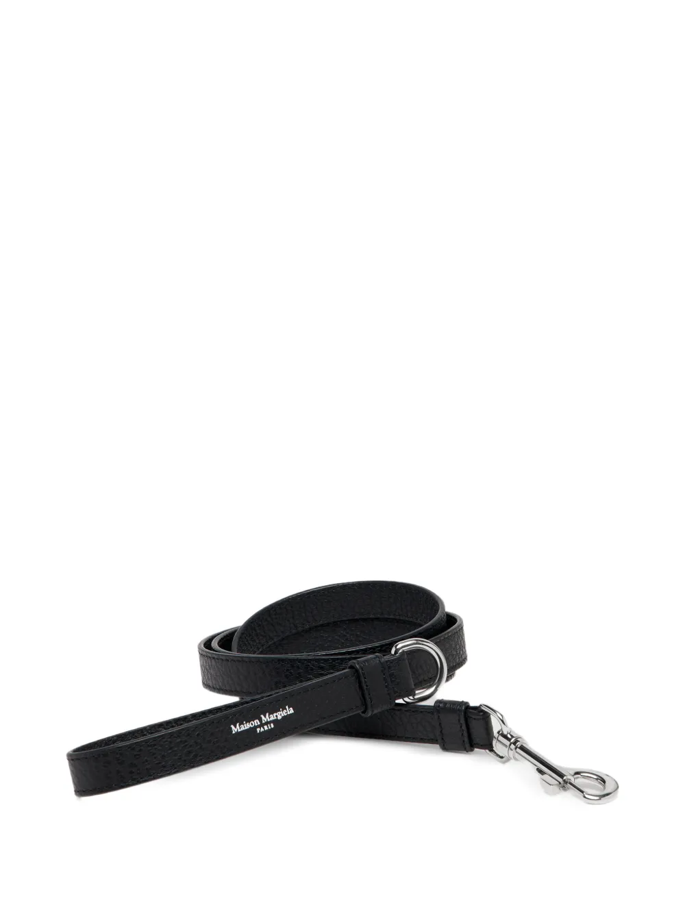 Maison Margiela grainy leather leash - Schwarz