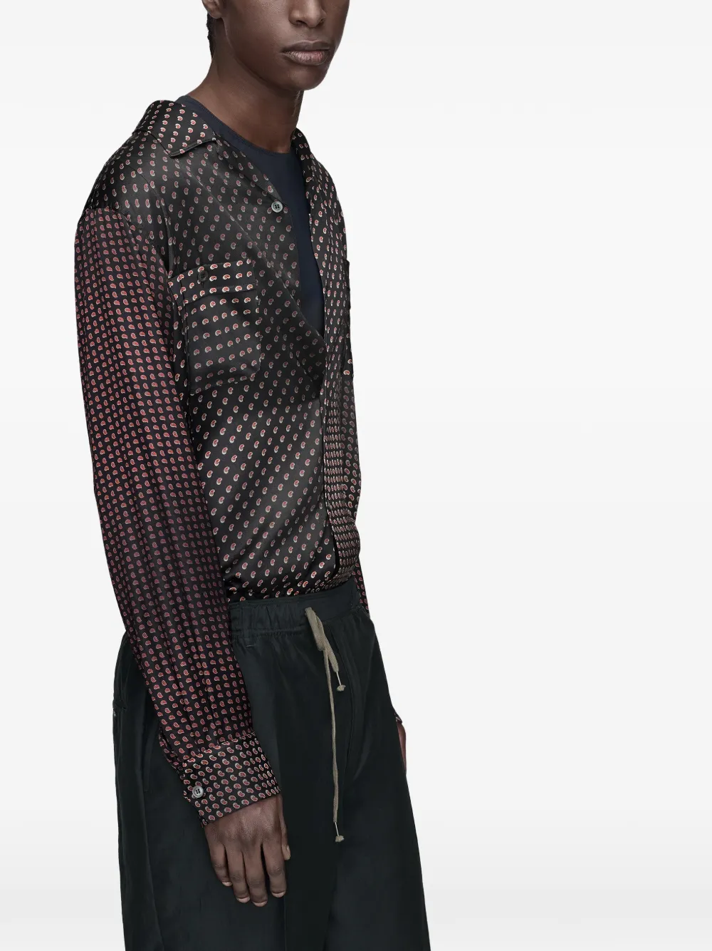 Maison Margiela Overhemd met paisley-print Zwart