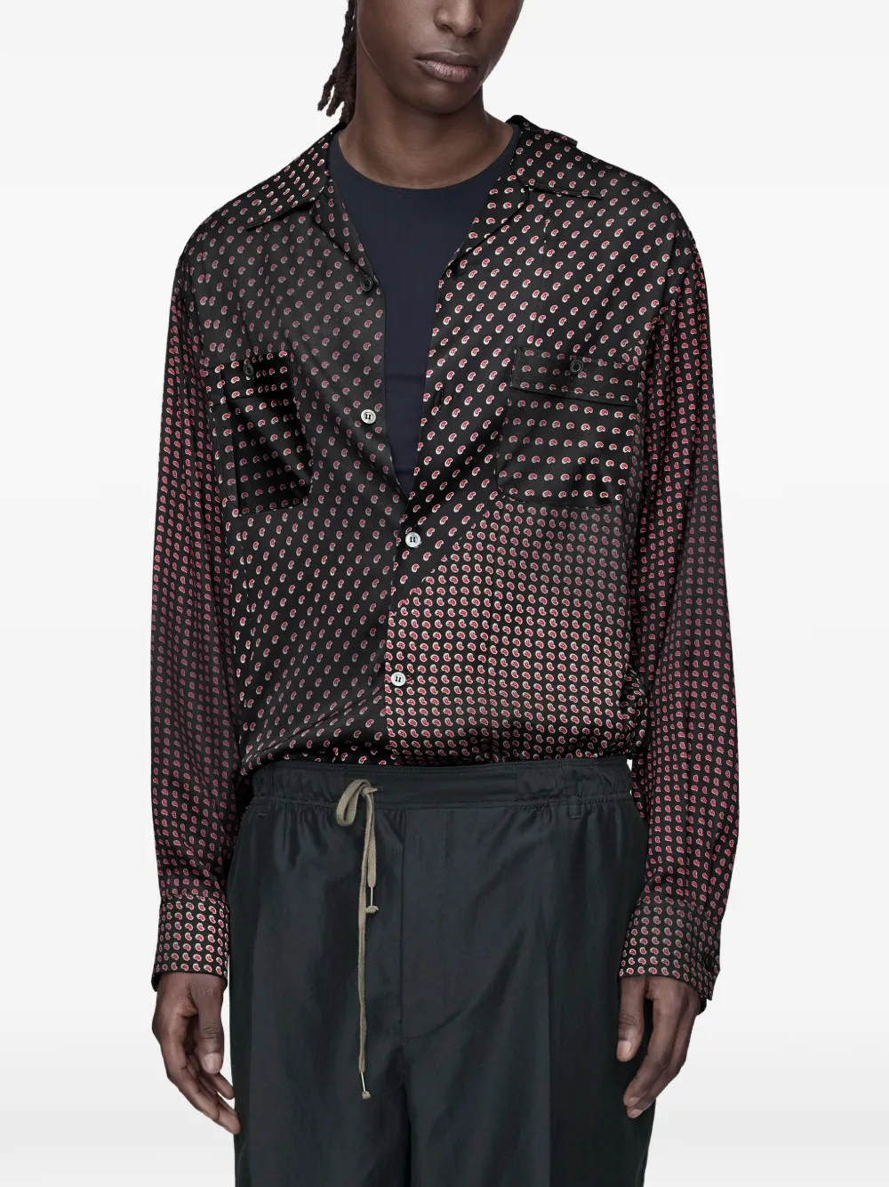 Maison Margiela Overhemd met paisley-print Zwart