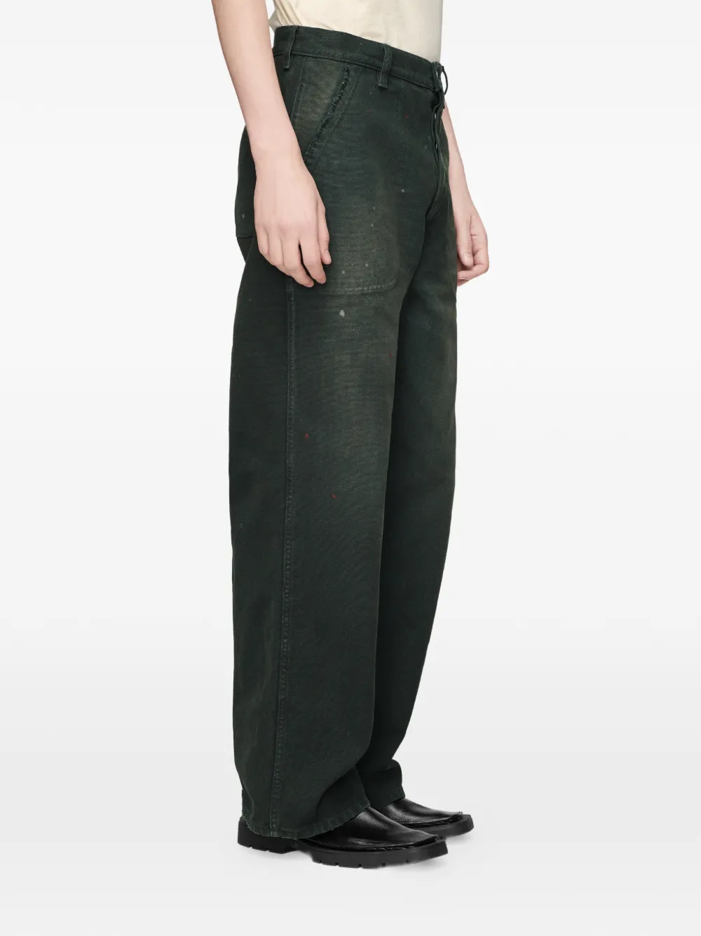 Maison Margiela Changeant-process broek met gestikte zak Zwart