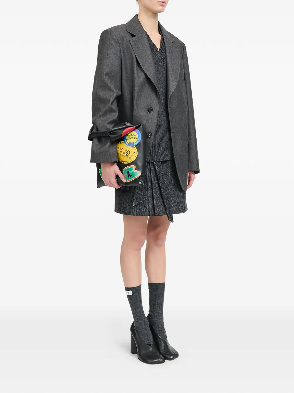 MM6 Maison Margiela Japanese shopper met stickerprint Zwart