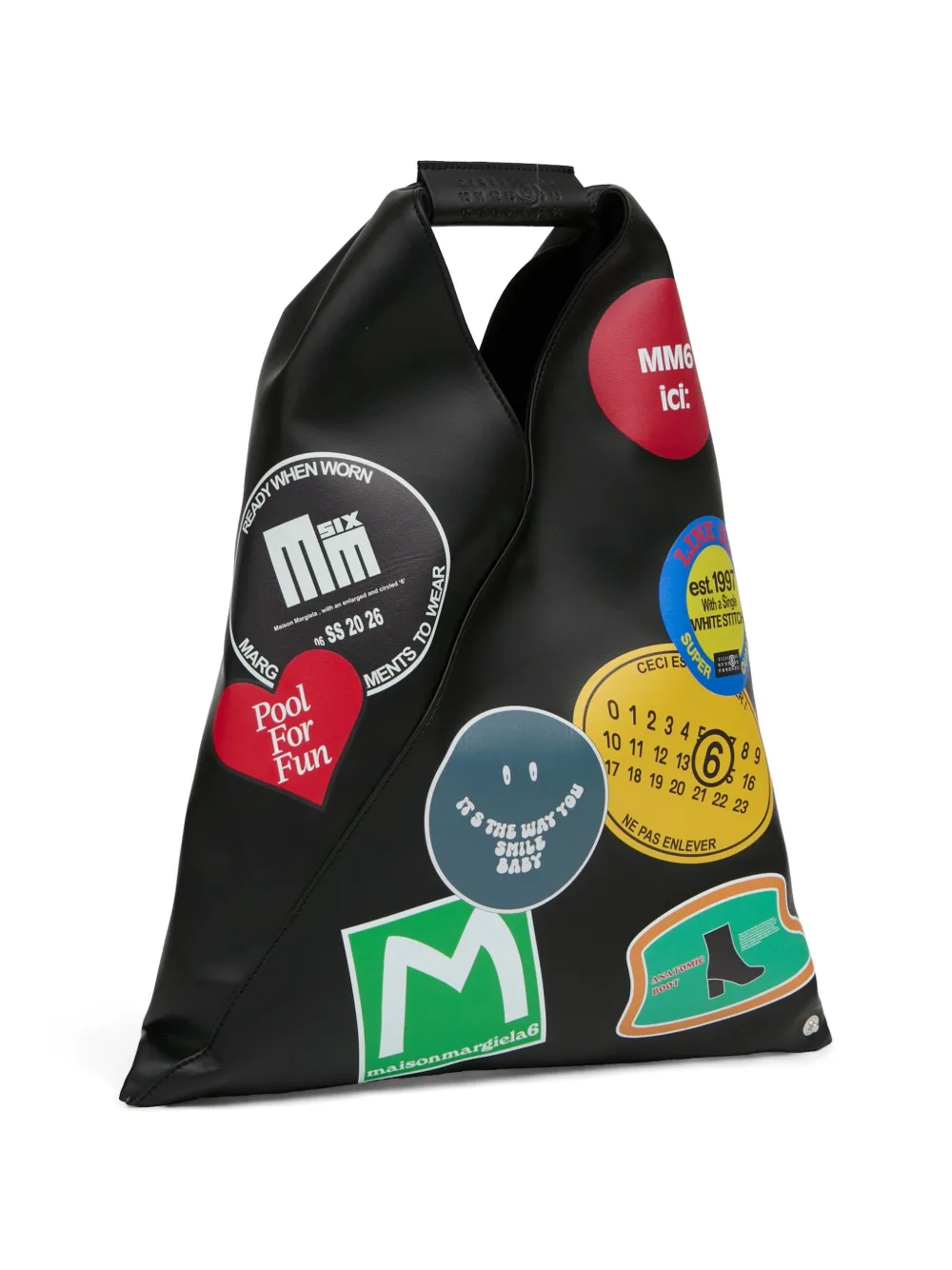MM6 Maison Margiela Japanese shopper met stickerprint Zwart