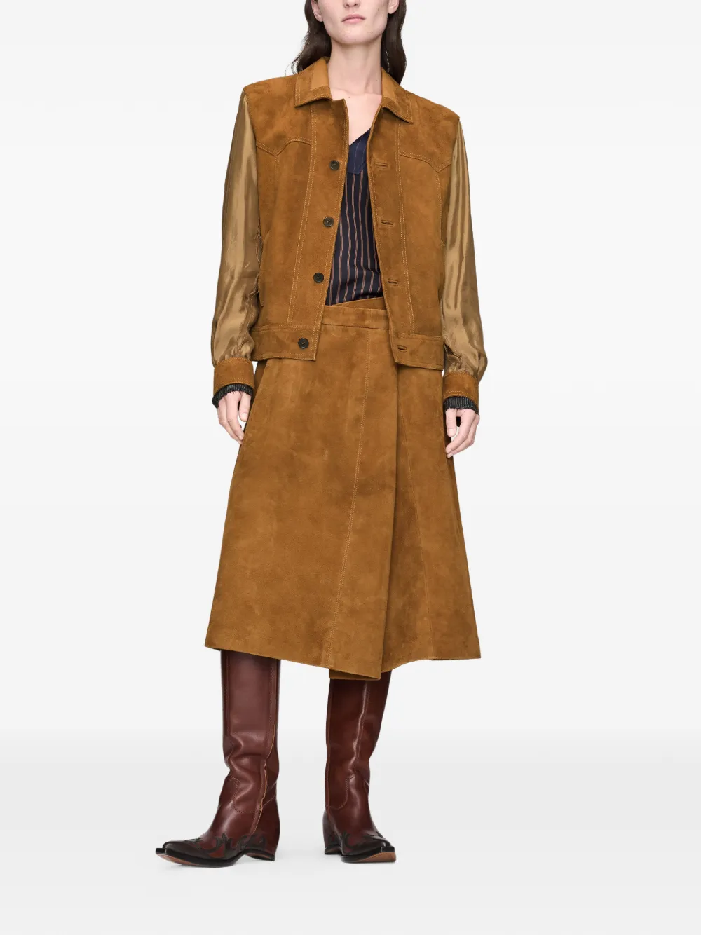 Maison Margiela Suède bomberjack Bruin