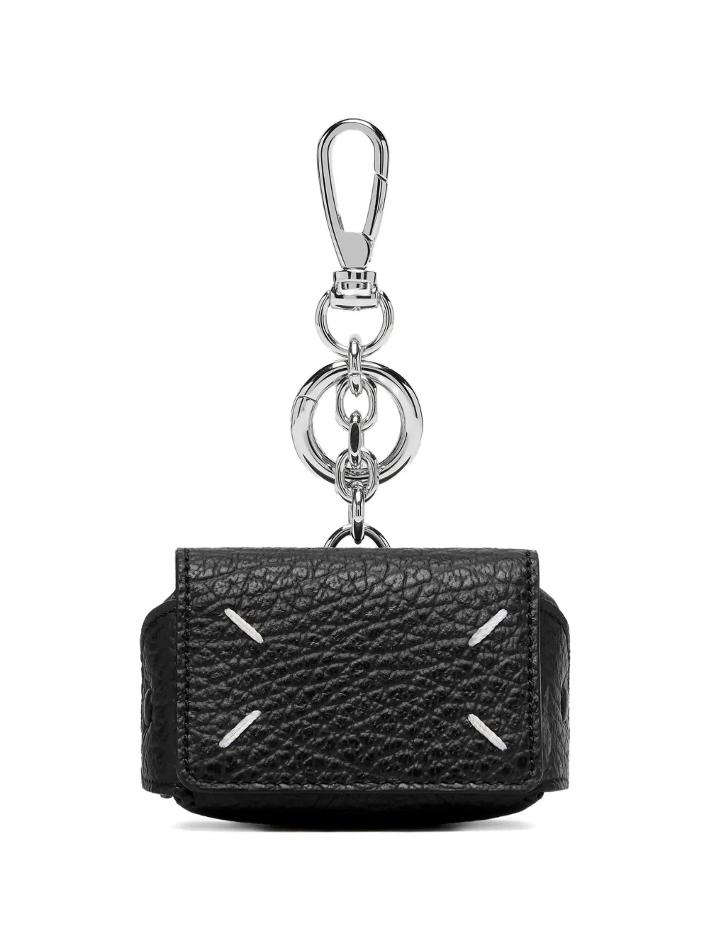 Maison Margiela Four-Stitch leather keyring - Nero