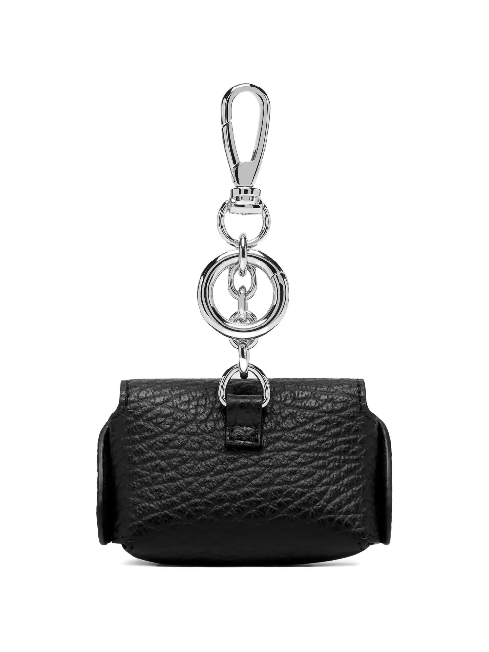Maison Margiela Four Stitch leren sleutelhanger Zwart
