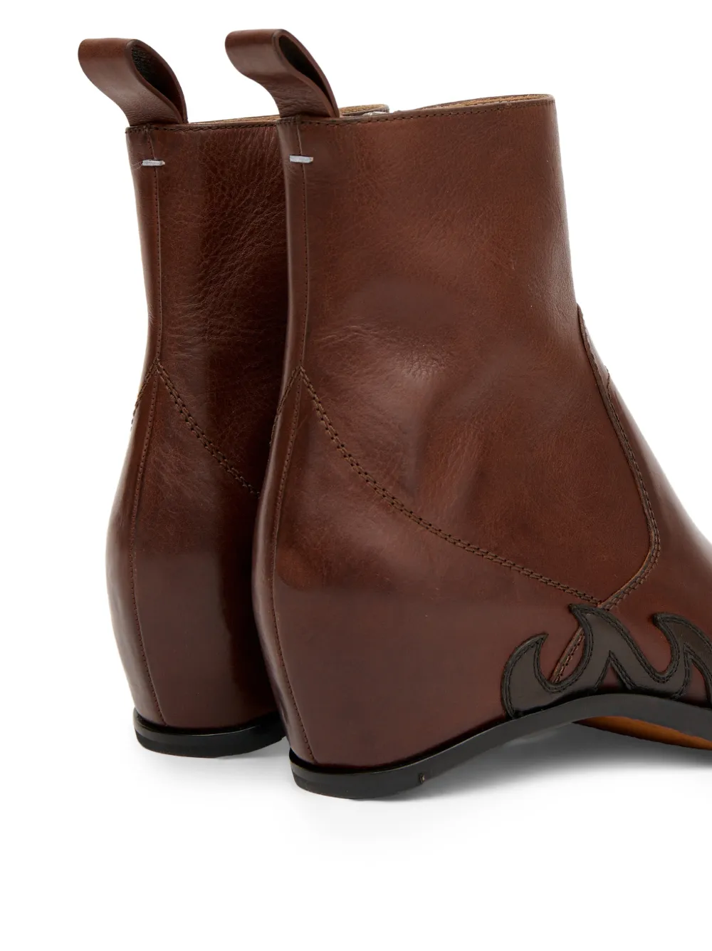 Maison Margiela flame-applique ankle boots Bruin