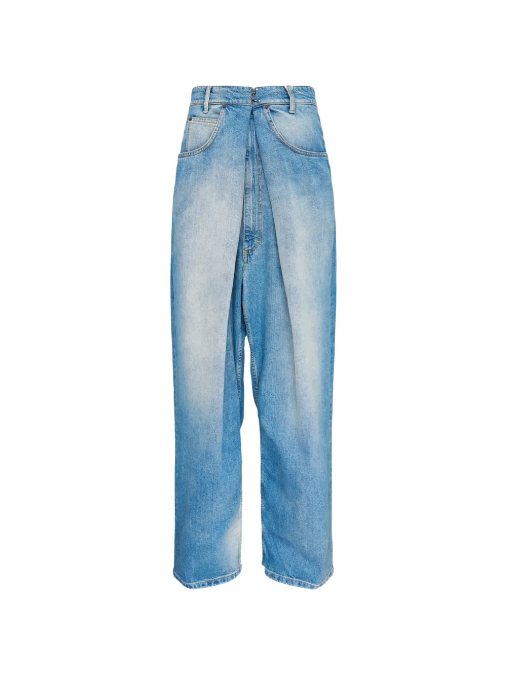 Maison Margiela Jeans con effetto schiarito e piega sul davanti - Blu