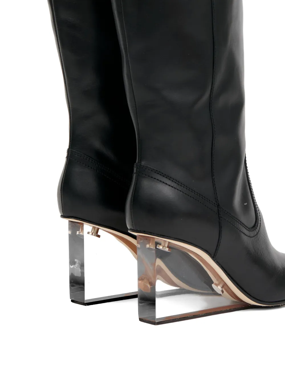 Maison Margiela Leren knielaarzen Zwart